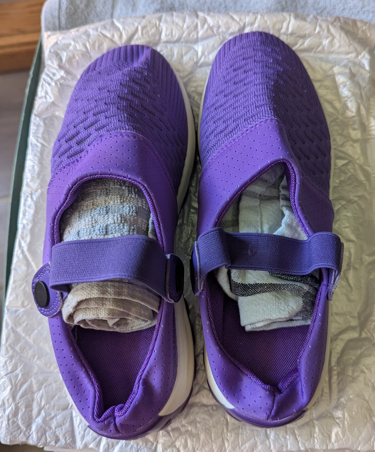 Purple Knit Slip-On Walking Shoes - Size 8