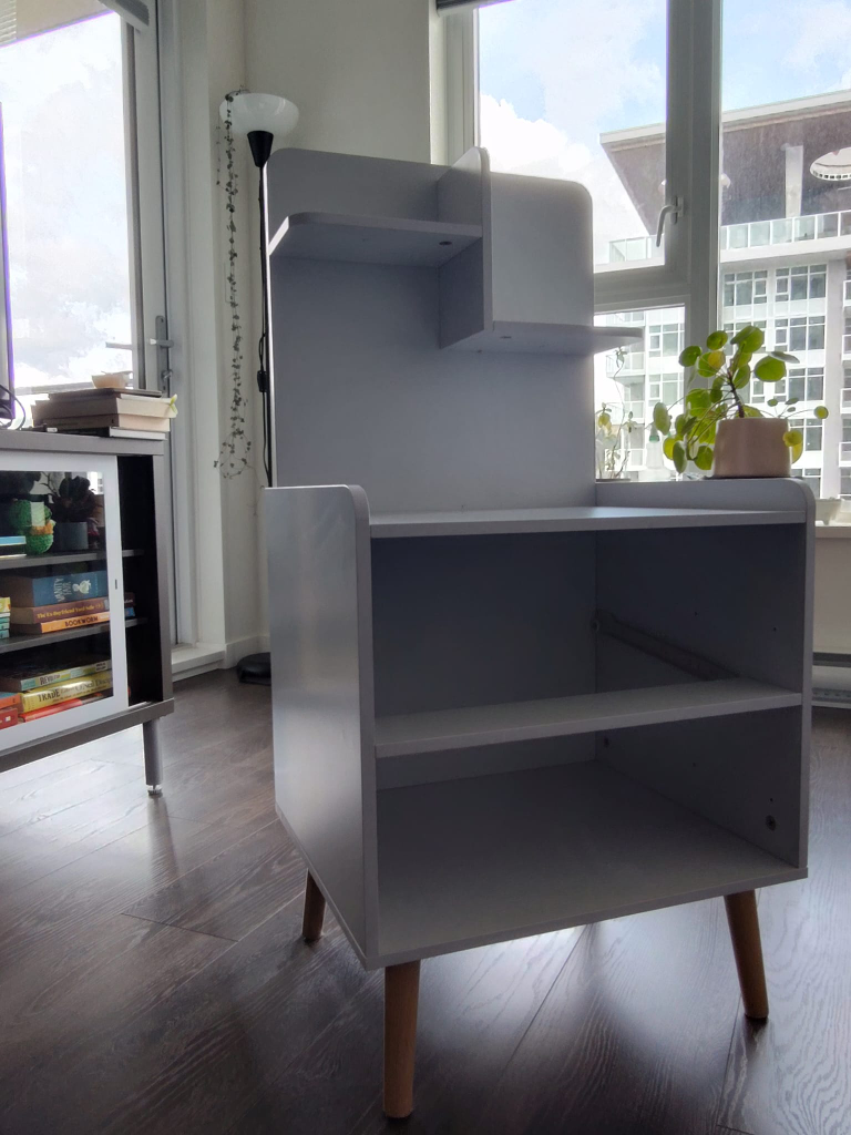 White Wooden Storage Cabinet with Shelves