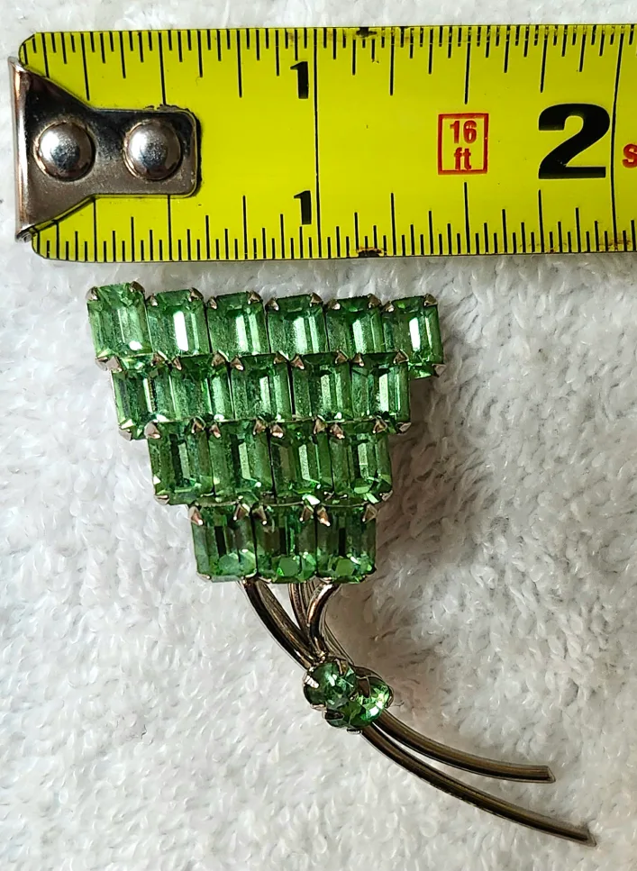 VINTAGE SIGNED SHERMAN Swarovski BRANCH BROOCH PIN image indicator(7)