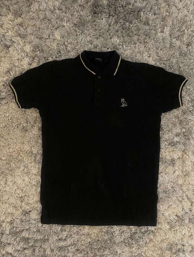 October's Very Own Black Polo Shirt Ovo- Size Small