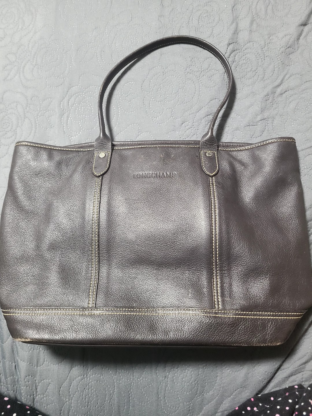Longchamp Brown Leather Tote Bag