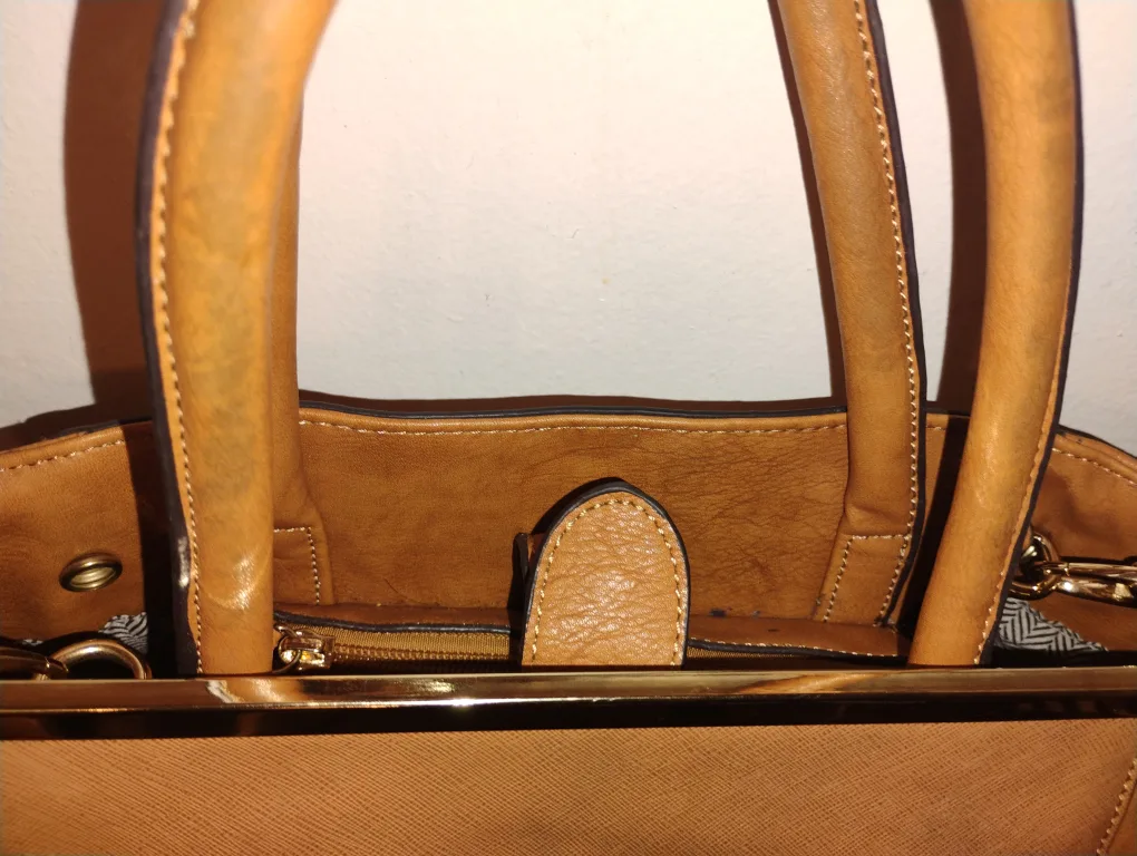 Justfab Brown leather Tote Handbag image indicator(2)