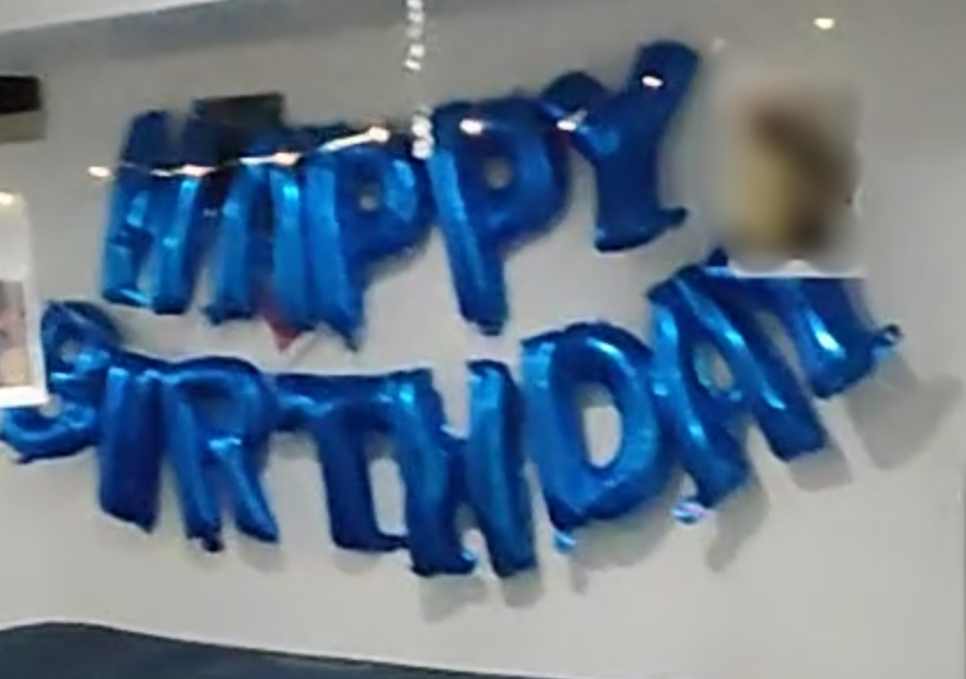 Blue Happy Birthday Balloons