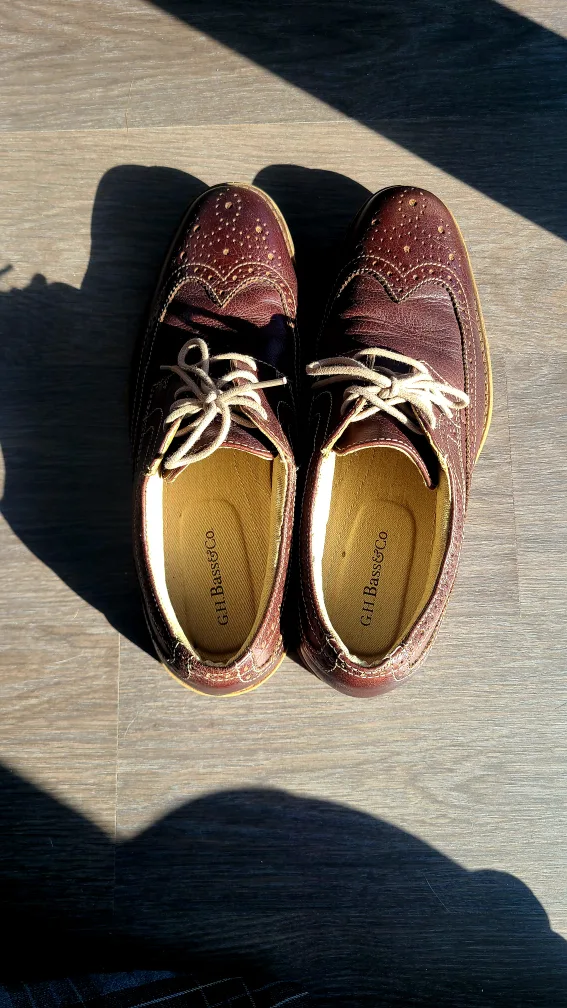 💚 GH Bass & Co. Brown Leather Wingtip Shoes image indicator(4)