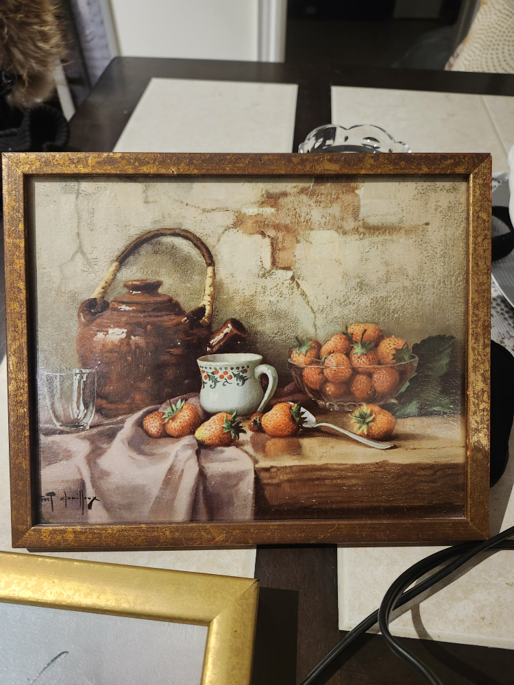 Framed Still Life Painting by Orilloux - Strawberries - photo 2
