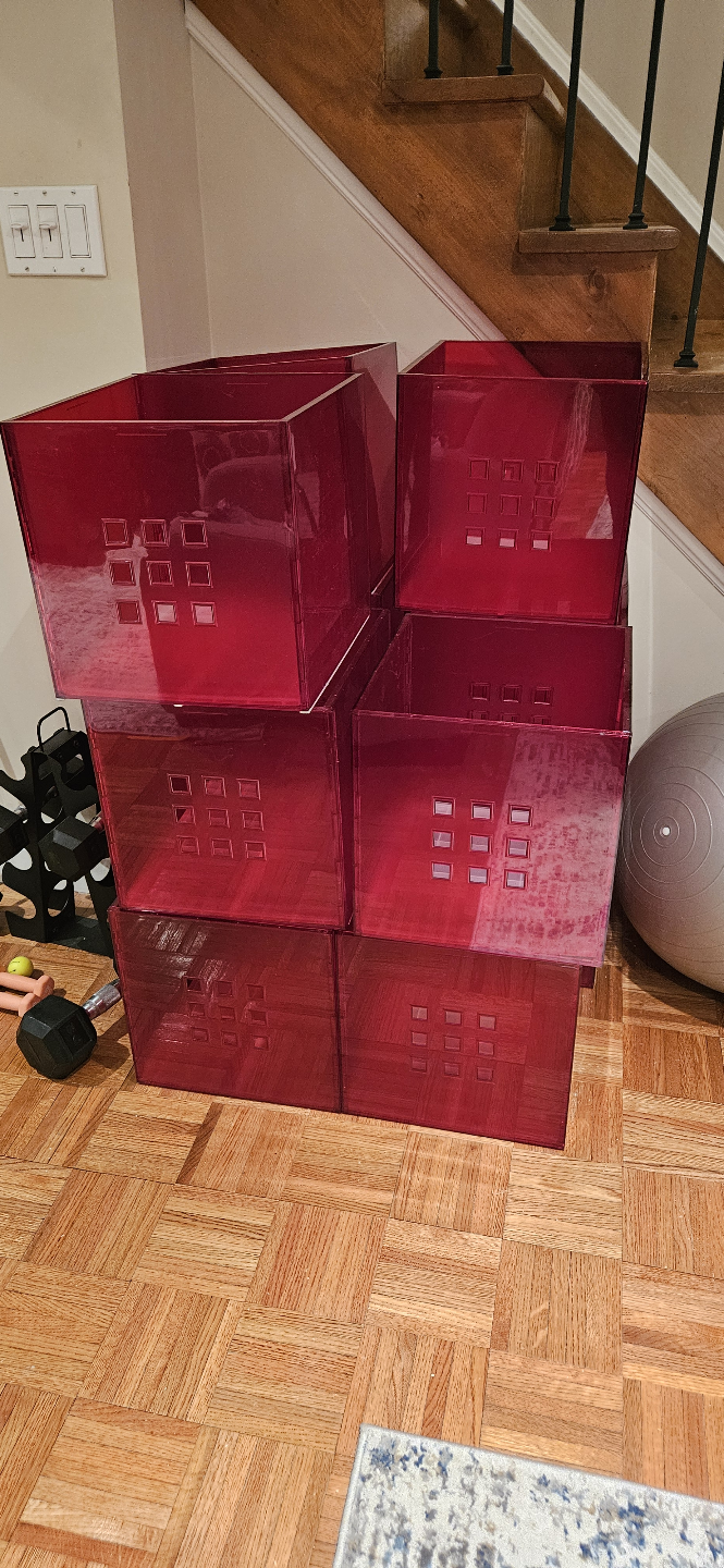 Ikea Kallax Acrylic Storage Bins - Red