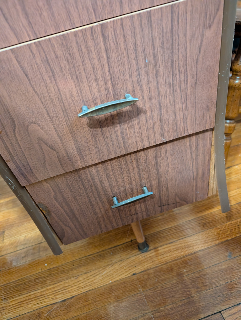 Vintage Mid-Century Modern Desk with World Map Top - photo 3