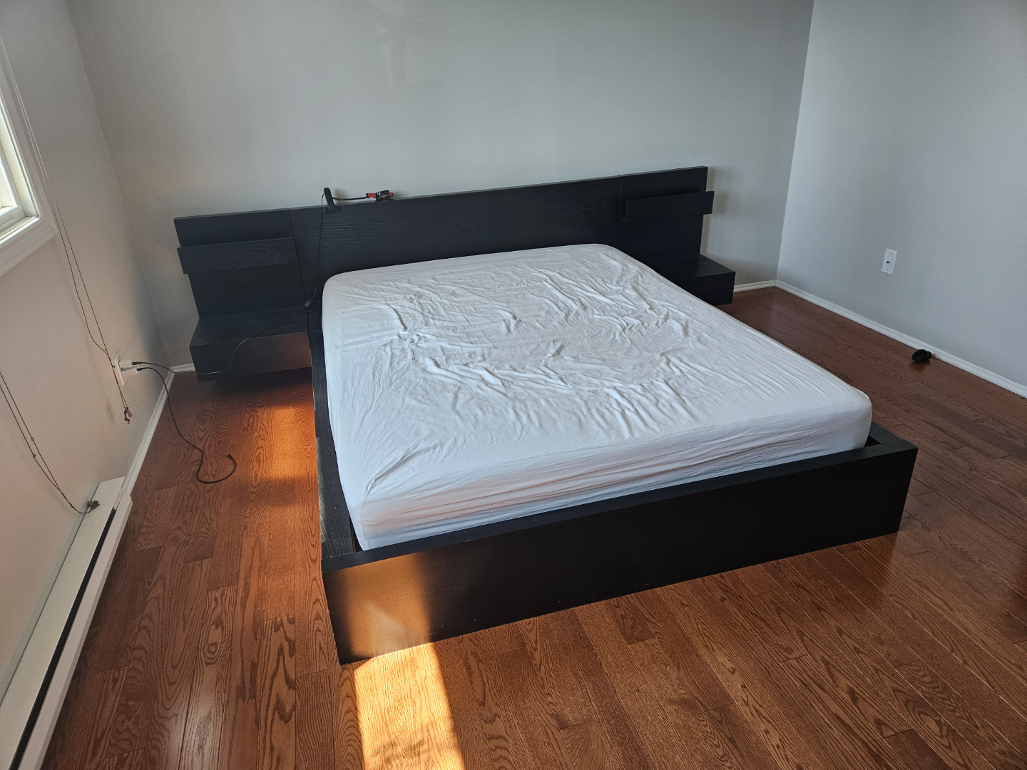 Ikea malm Queenbed frame with attached nightstands