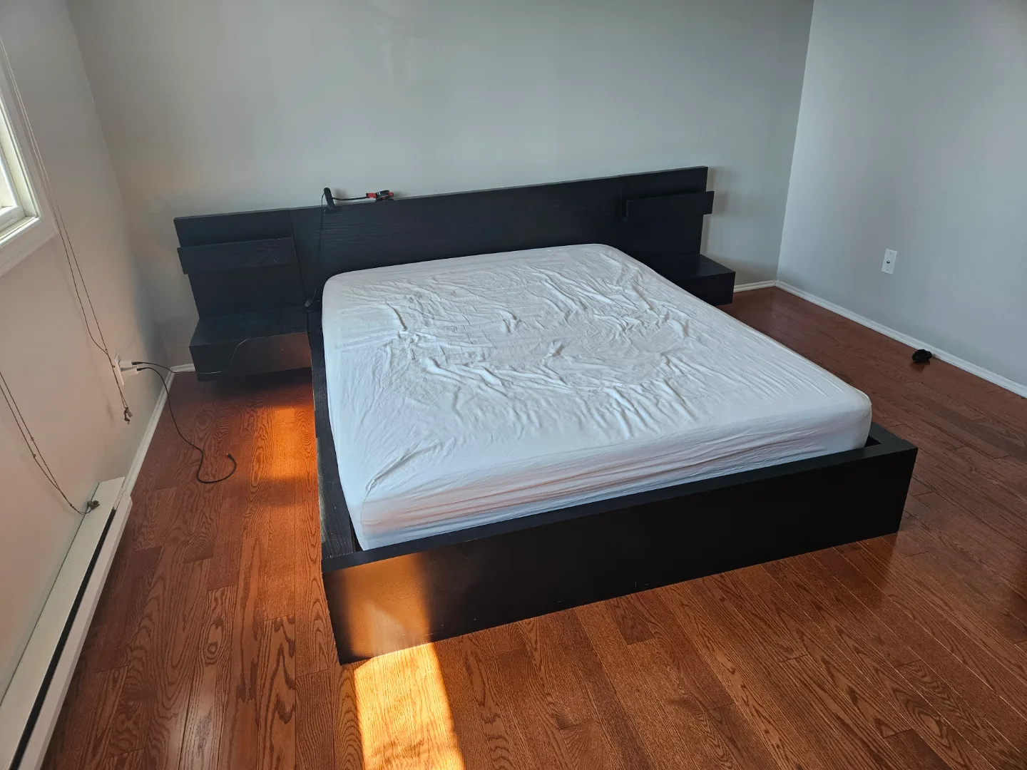 Ikea malm Queenbed frame with attached nightstands thumbnail