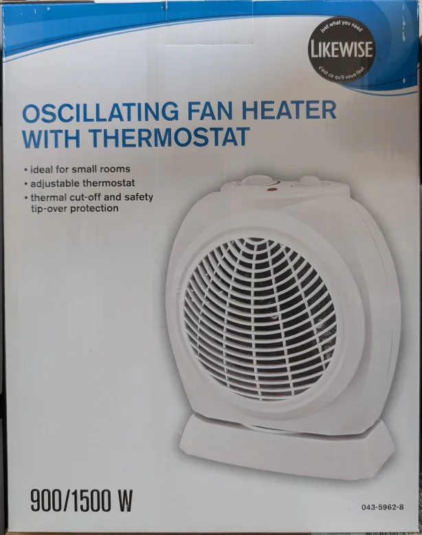 LikeWise Oscillating Fan Heater with Thermostat thumbnail