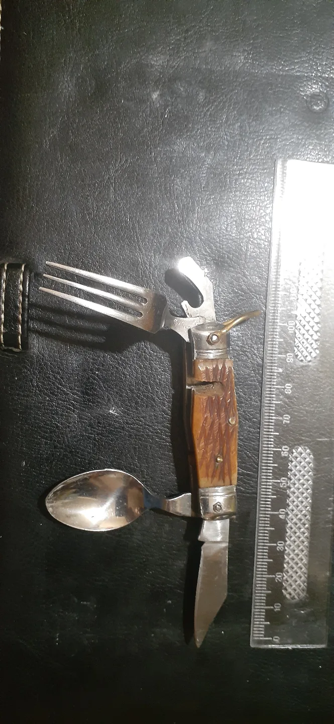 Vintage Multi-tool Pocket Knife with Spoon and Fork image indicator(3)