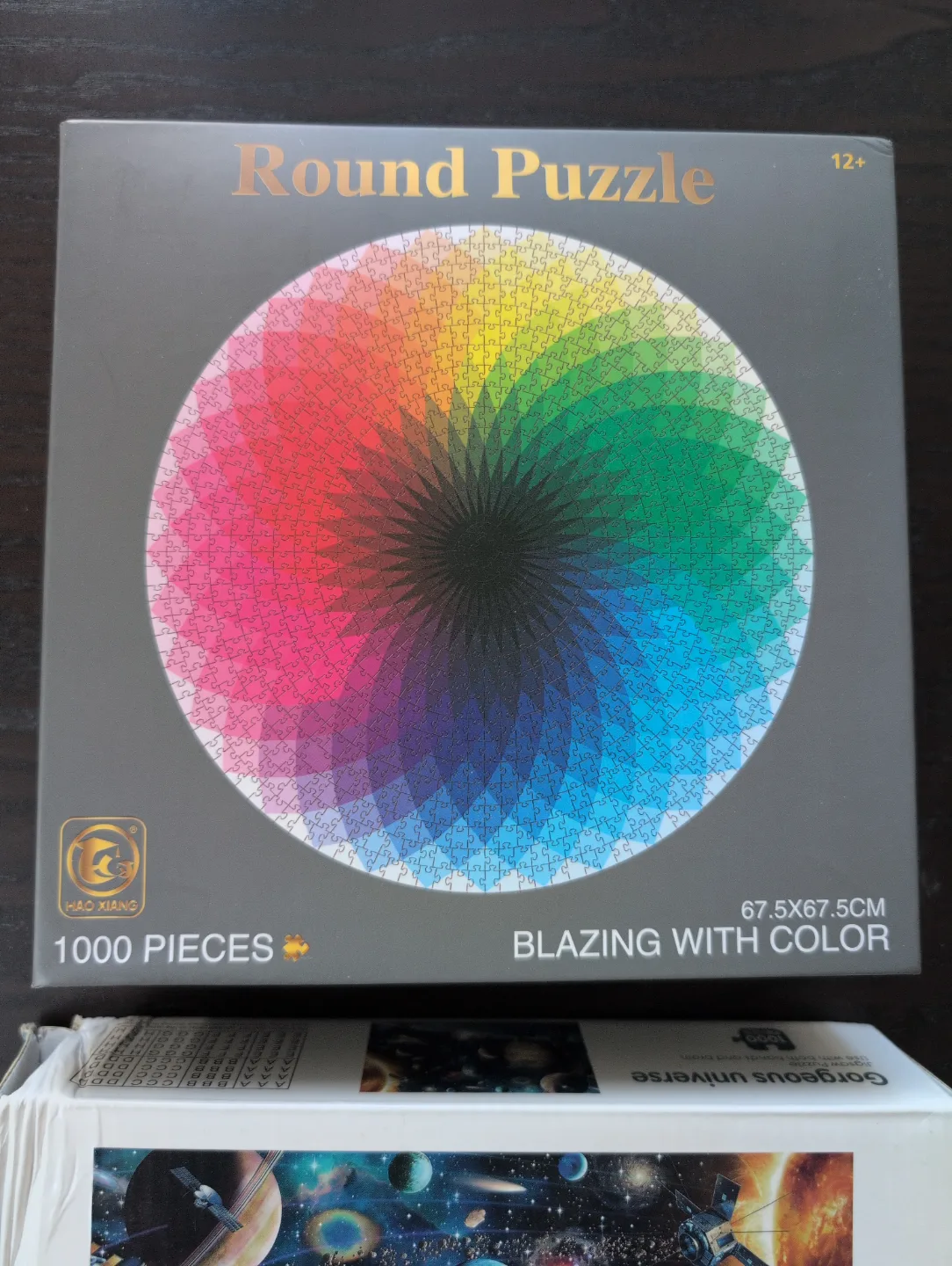 Two 1000-Piece Jigsaw Puzzles - Round Rainbow & Space image indicator(2)