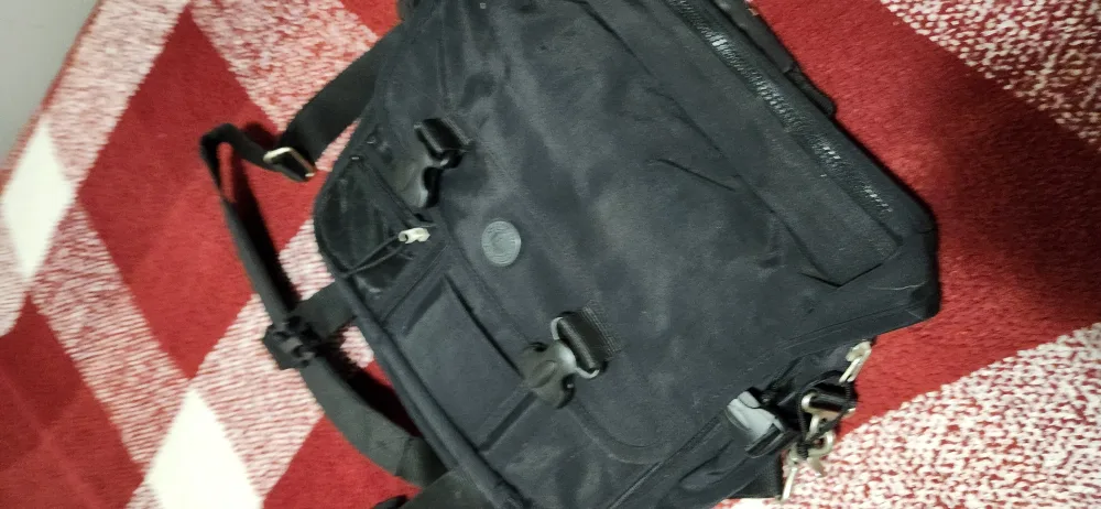 Black Canvas Messenger Bag laptop💚 image indicator(2)