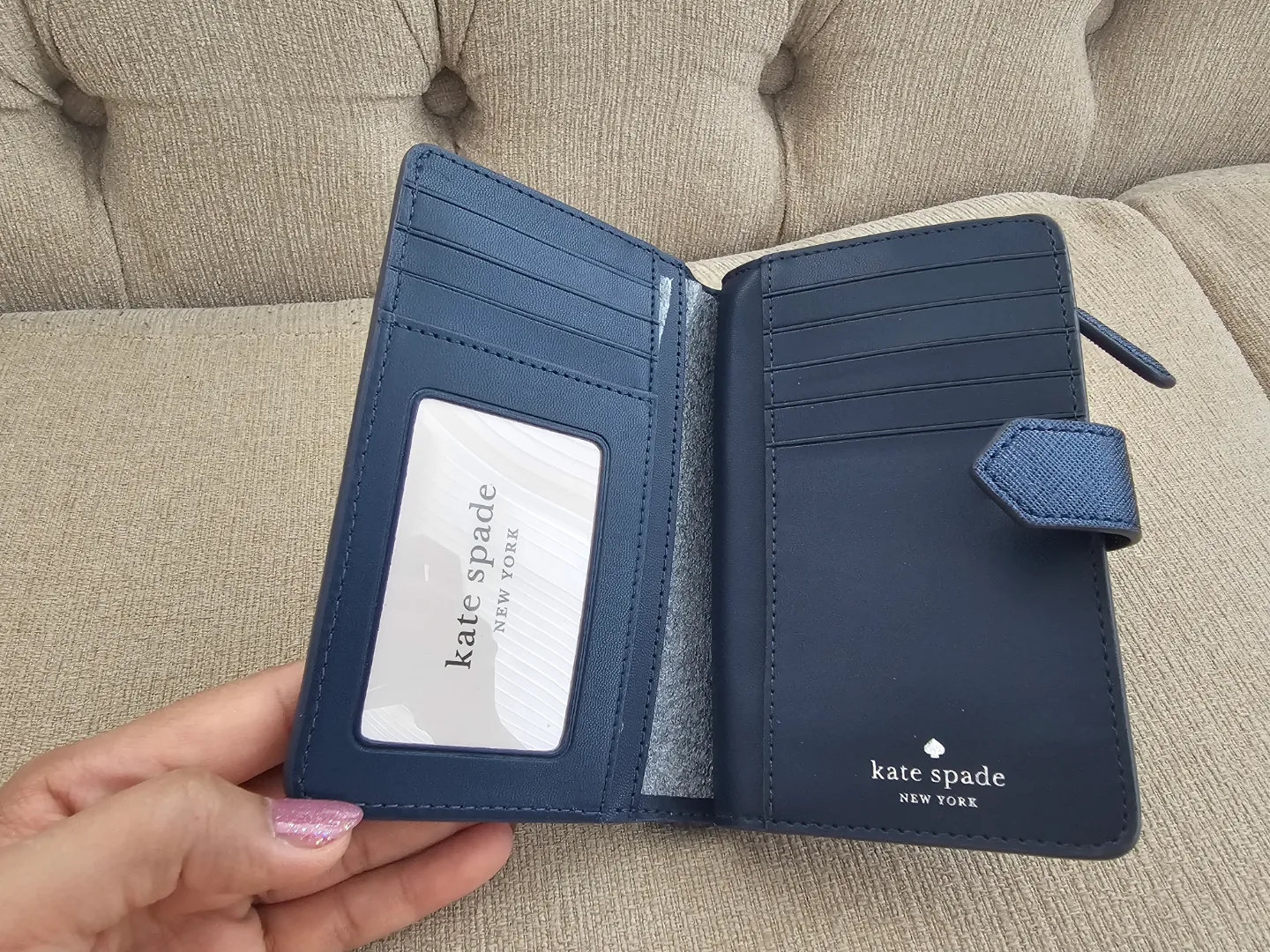 Brand New Authentic Kate Spade New York Glitter Compact Wallet image indicator(4)