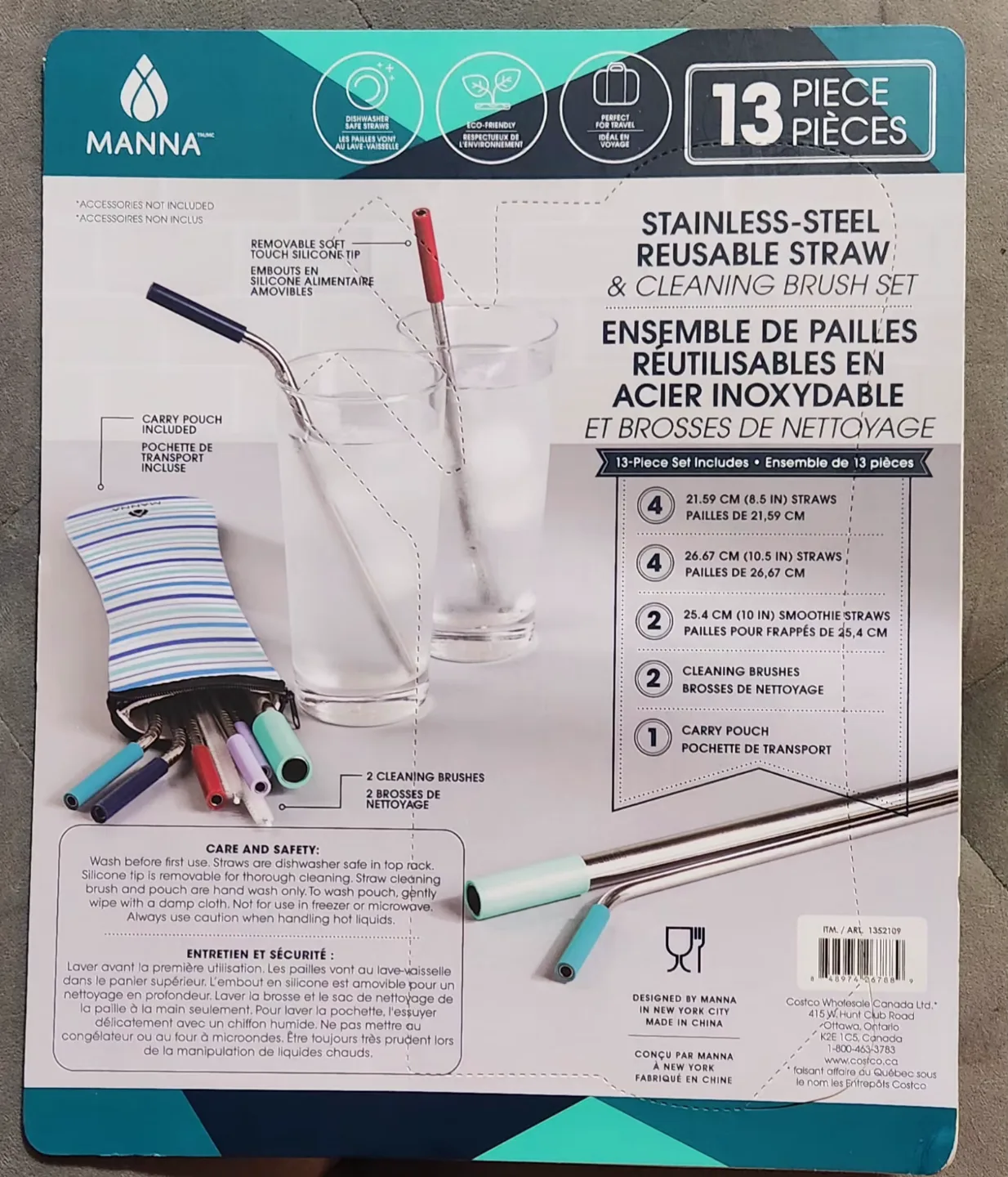 13-Piece Stainless Steel Straw Set & Cleaning Brushes image indicator(8)