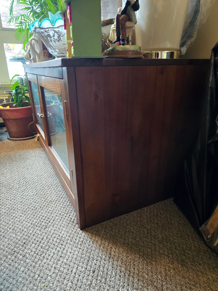💚Wood Media Console with Glass Doors💚 thumbnail
