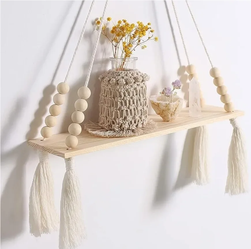 Wooden Wall Hanging Shelves,Set of 2 image indicator(4)