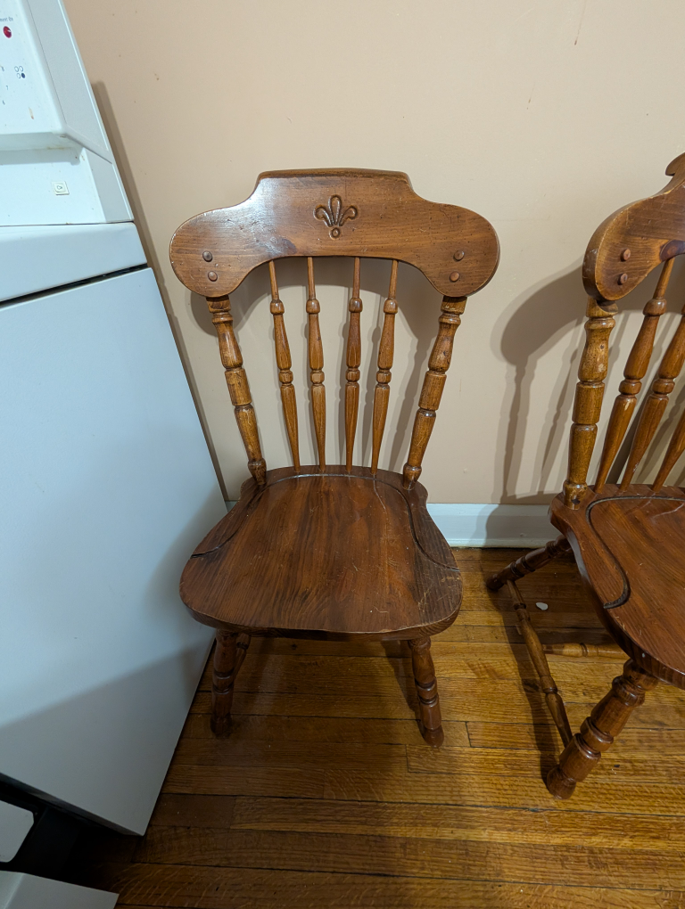 Vintage Wooden Dining Set - Table and Four Chairs - photo 2
