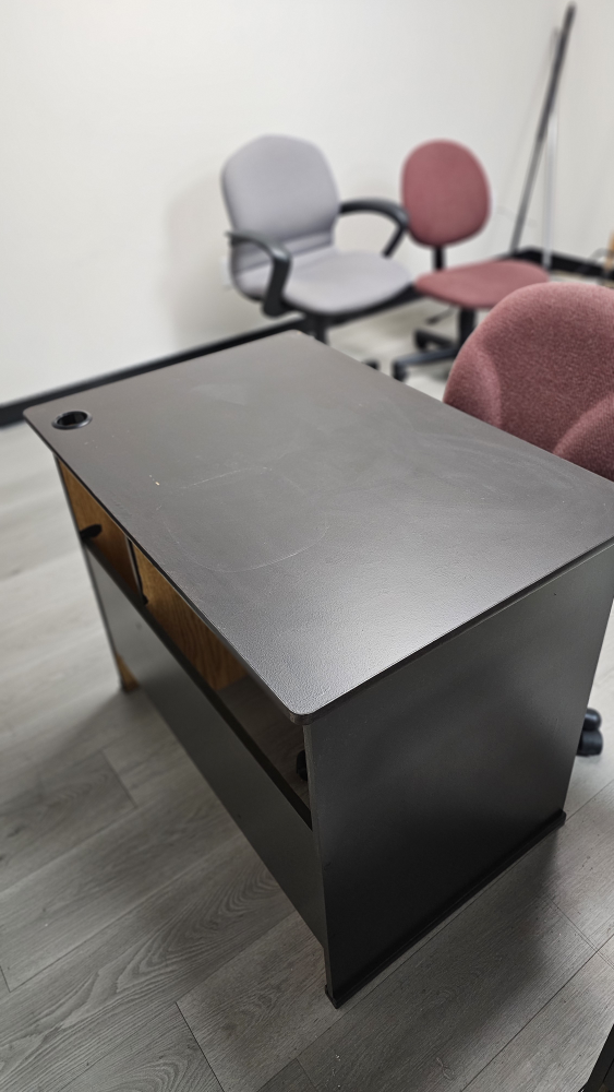 Used Office Desk with Open Shelving - photo 5