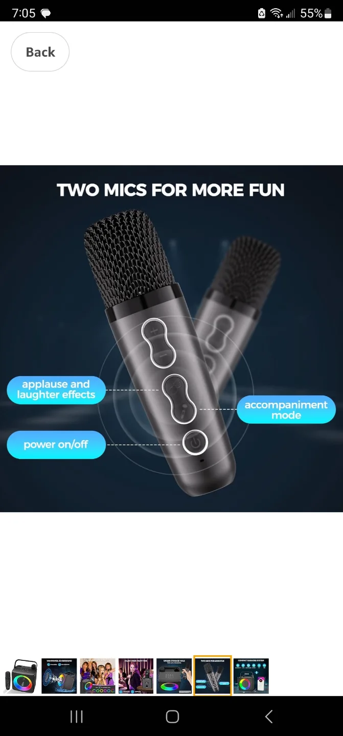 Karaoke Machine with Two Wireless Microphones image indicator(7)