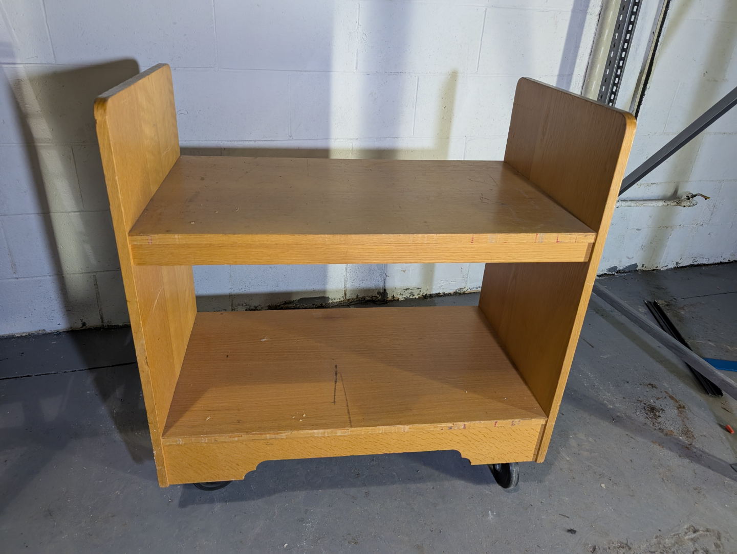 Wooden Two-Shelf Rolling Cart, Free delivery