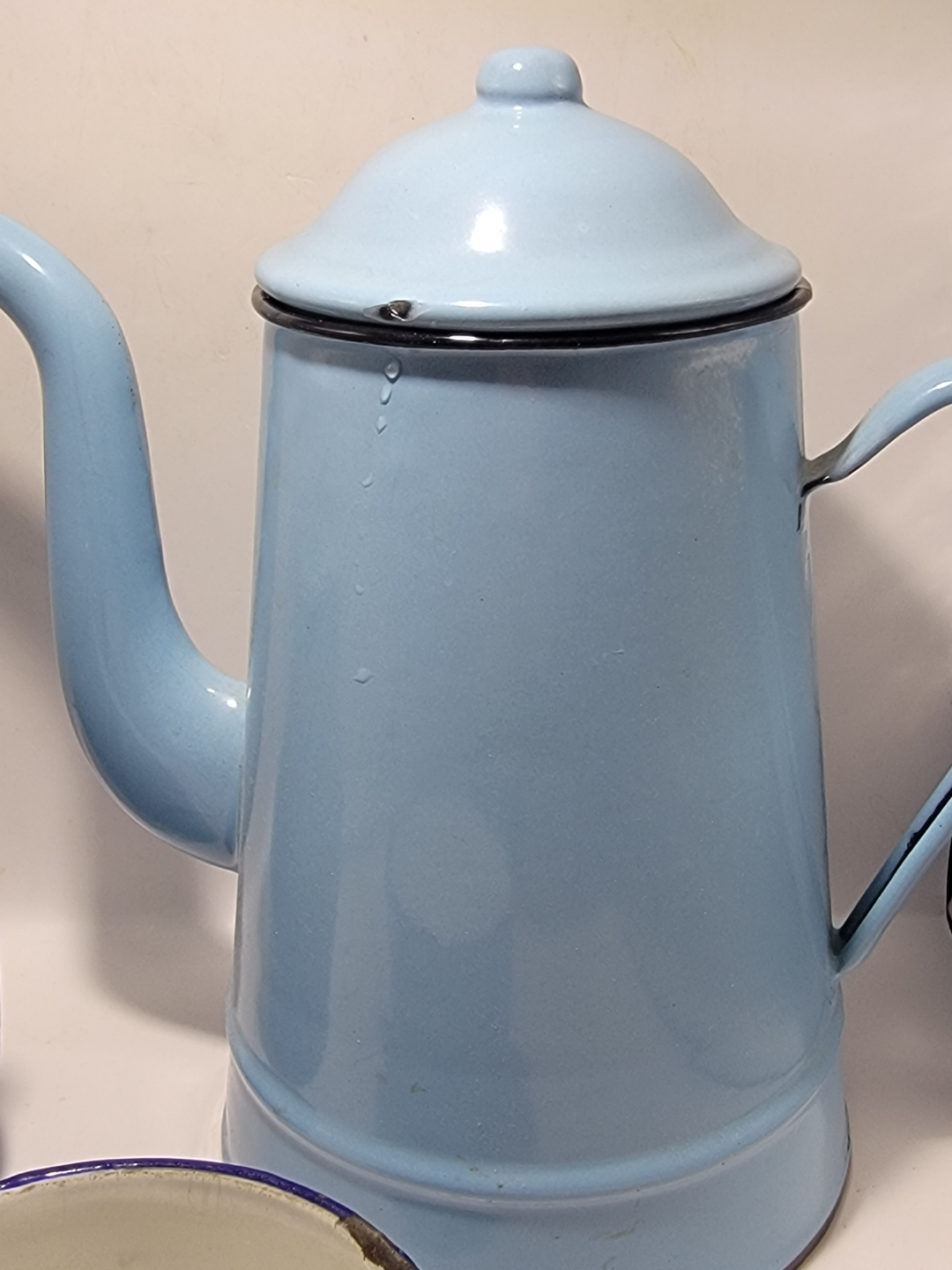 Vintage Enamelware Coffee Set - Light Blue - photo 5