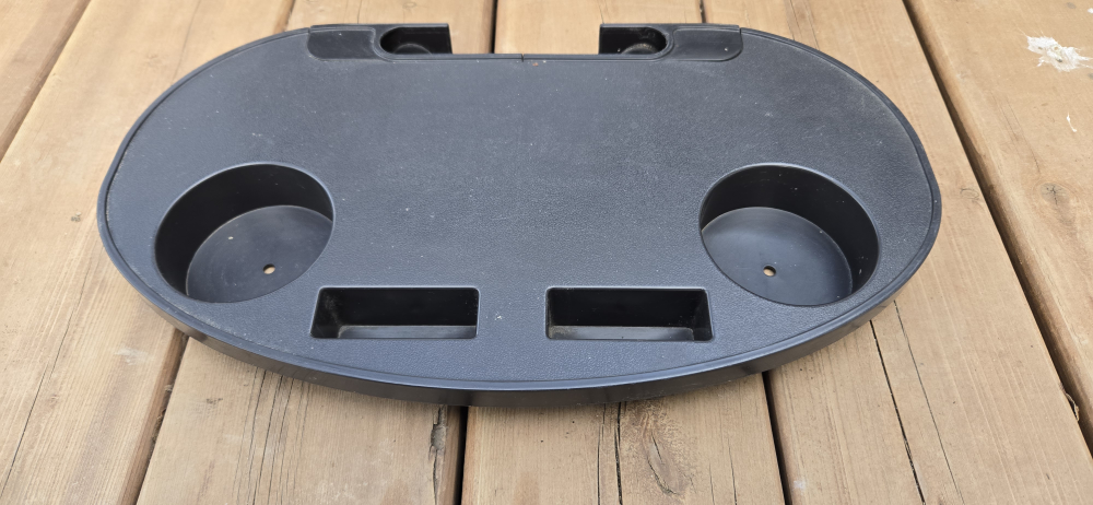 Black Plastic 2 Cup Holder Tray Table for  Zero Gravity Chair