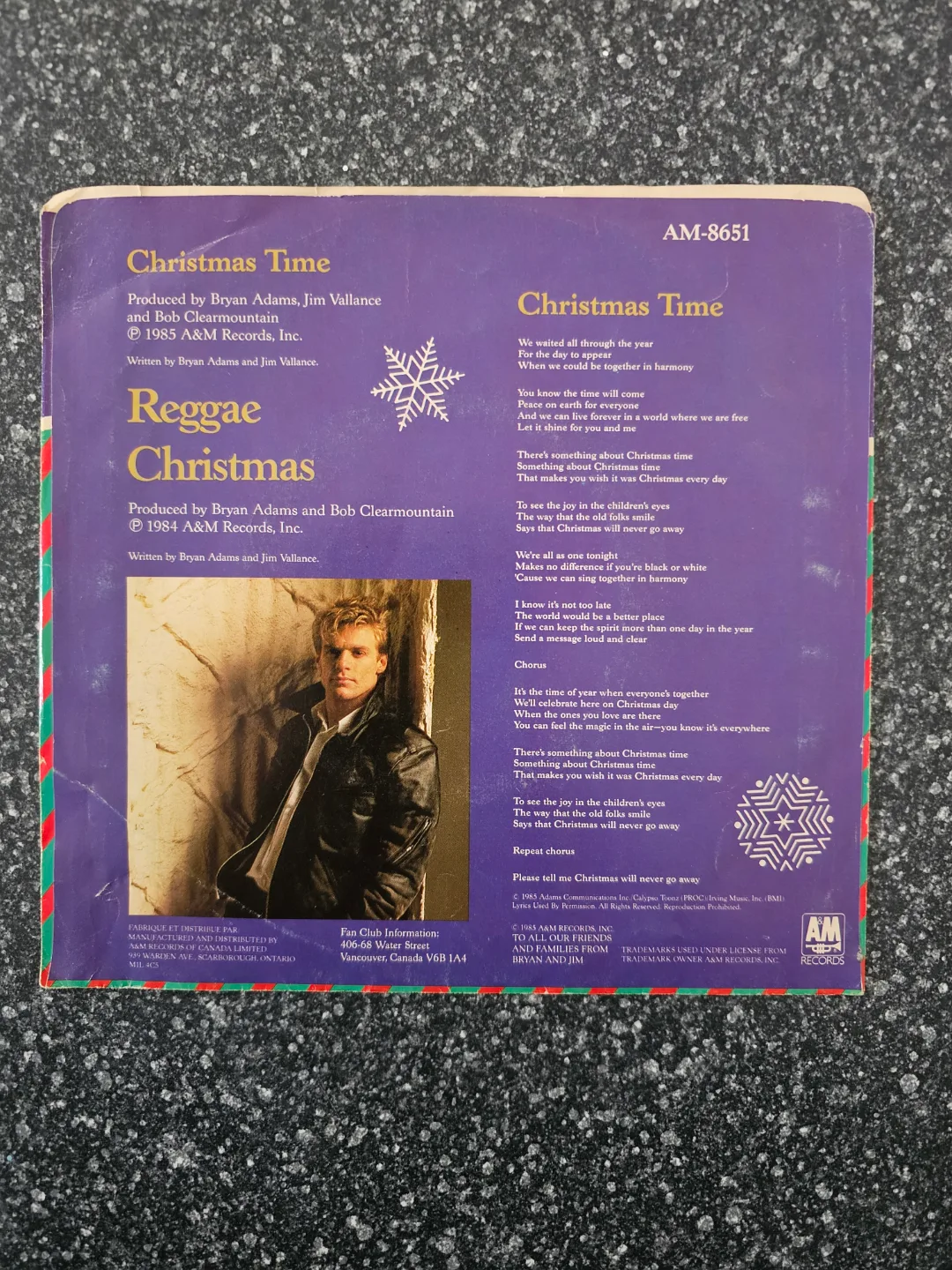 Bryan Adams - Christmas Time 7" Single - Reggae Christmas image indicator(2)