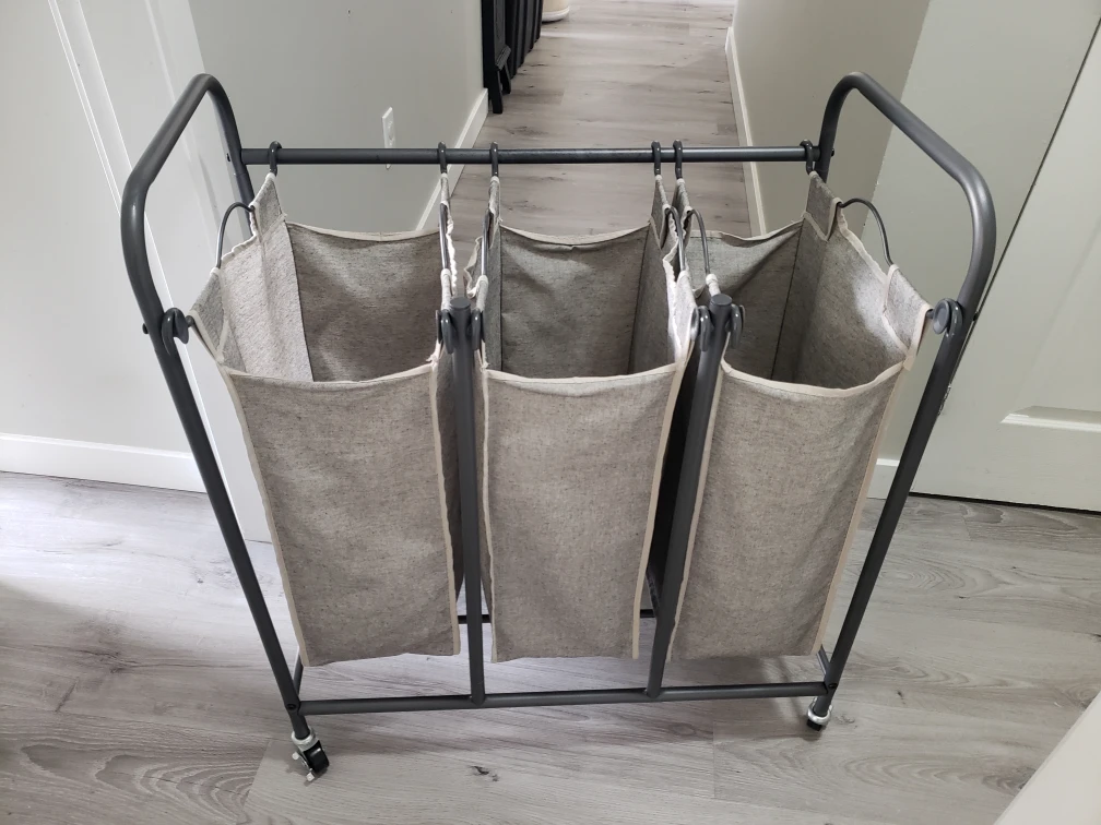 Triple Laundry Hamper Cart