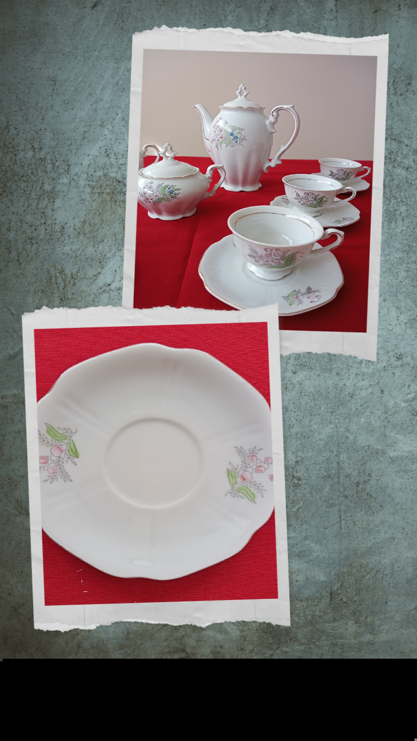 Vintage Porcelain Espresso Set for 6