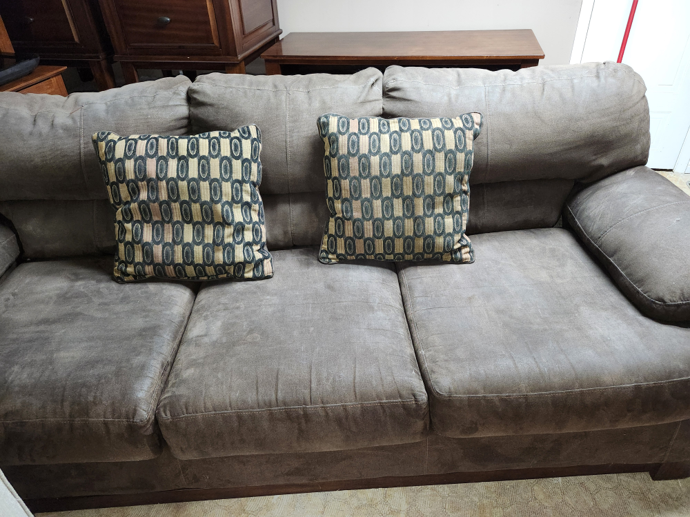 Brown microfiber couch