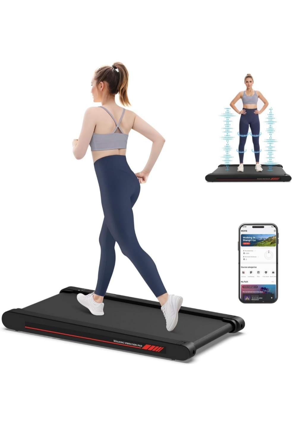 Under-Desk Treadmill with App & Remote Control - 2.5HP Motor