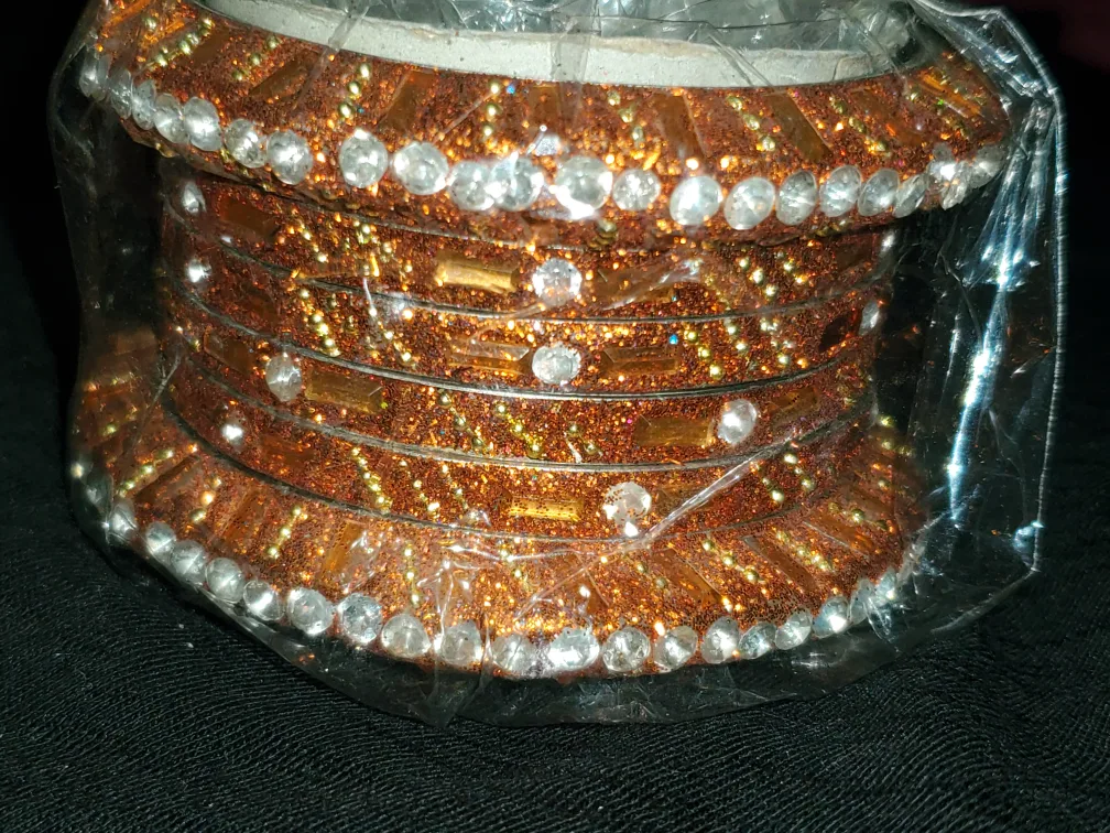 Sparkly Brown/Orange Bangles Set - Brand New image indicator(3)