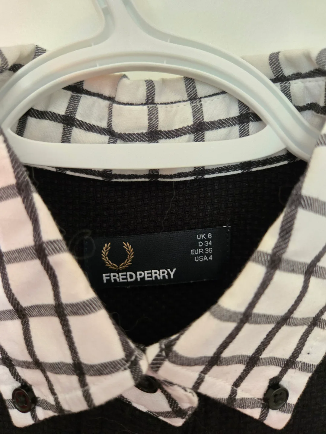 Fred Perry Black & White Long Sleeve Shirt image indicator(2)