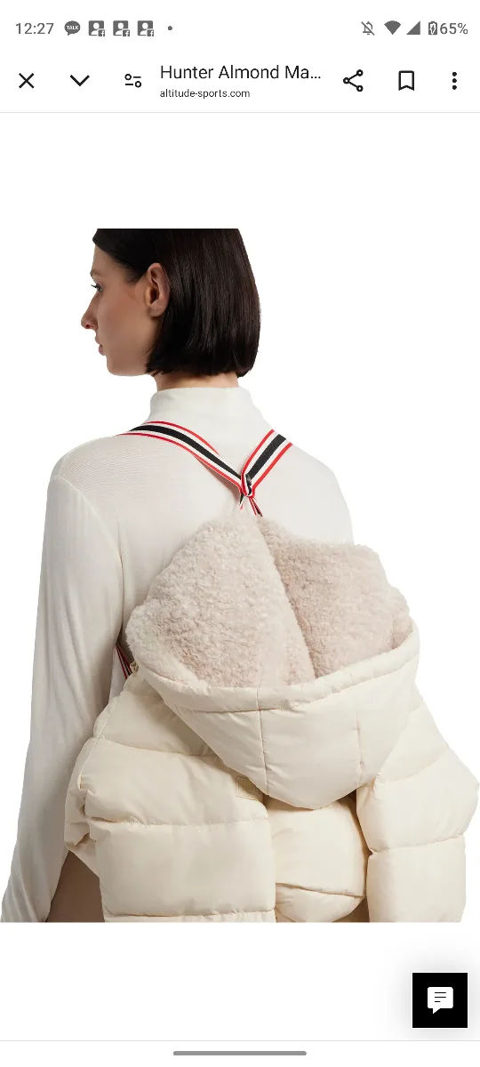 (NEW) Hunter Almond Marshmallow Mid Length Puffer Jacket - Cream image indicator(3)