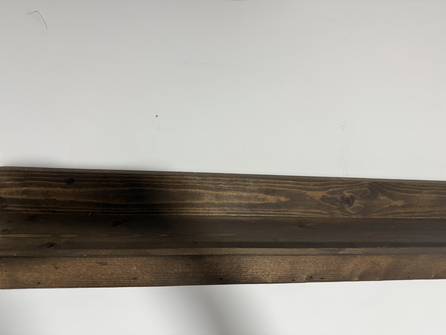 Two Rustic Dark Brown Wooden Floating Shelves - photo 3