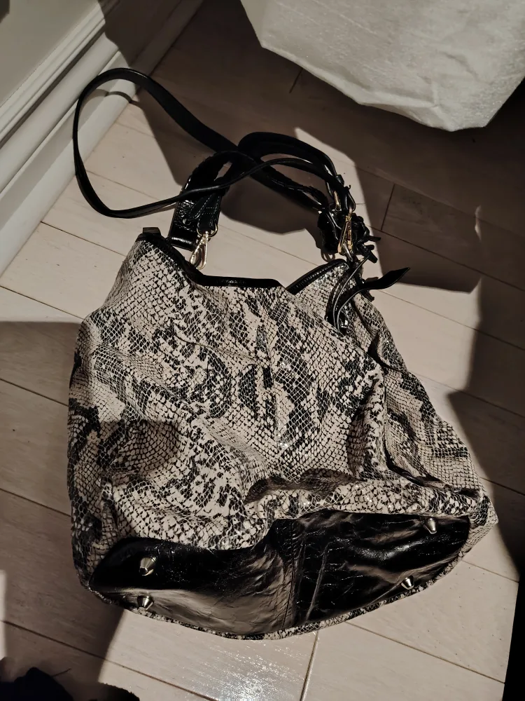 Danier Genuine Leather Snakeskin-Print Hobo Bag thumbnail