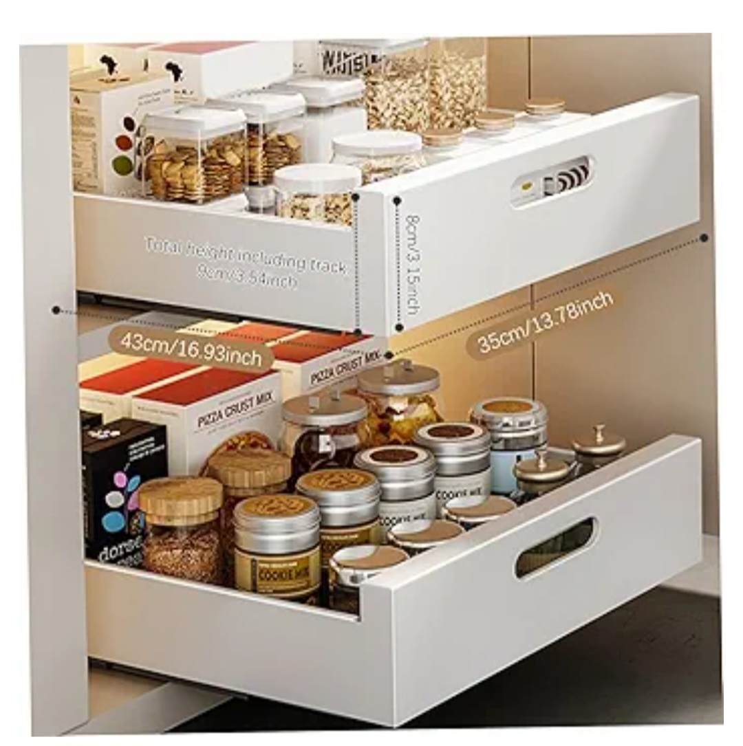 Grey Cabinet Pull-Out Drawer Organizer