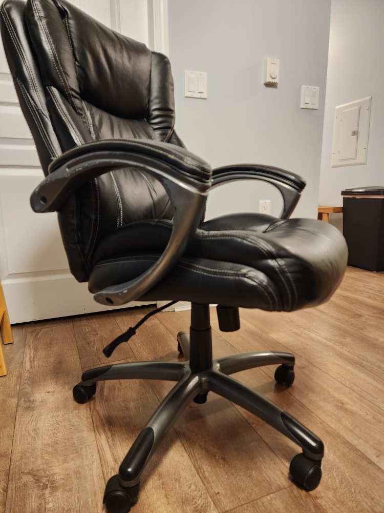 Lane Office Chair - Black Faux Leather Executive Swivel Chair - photo 3