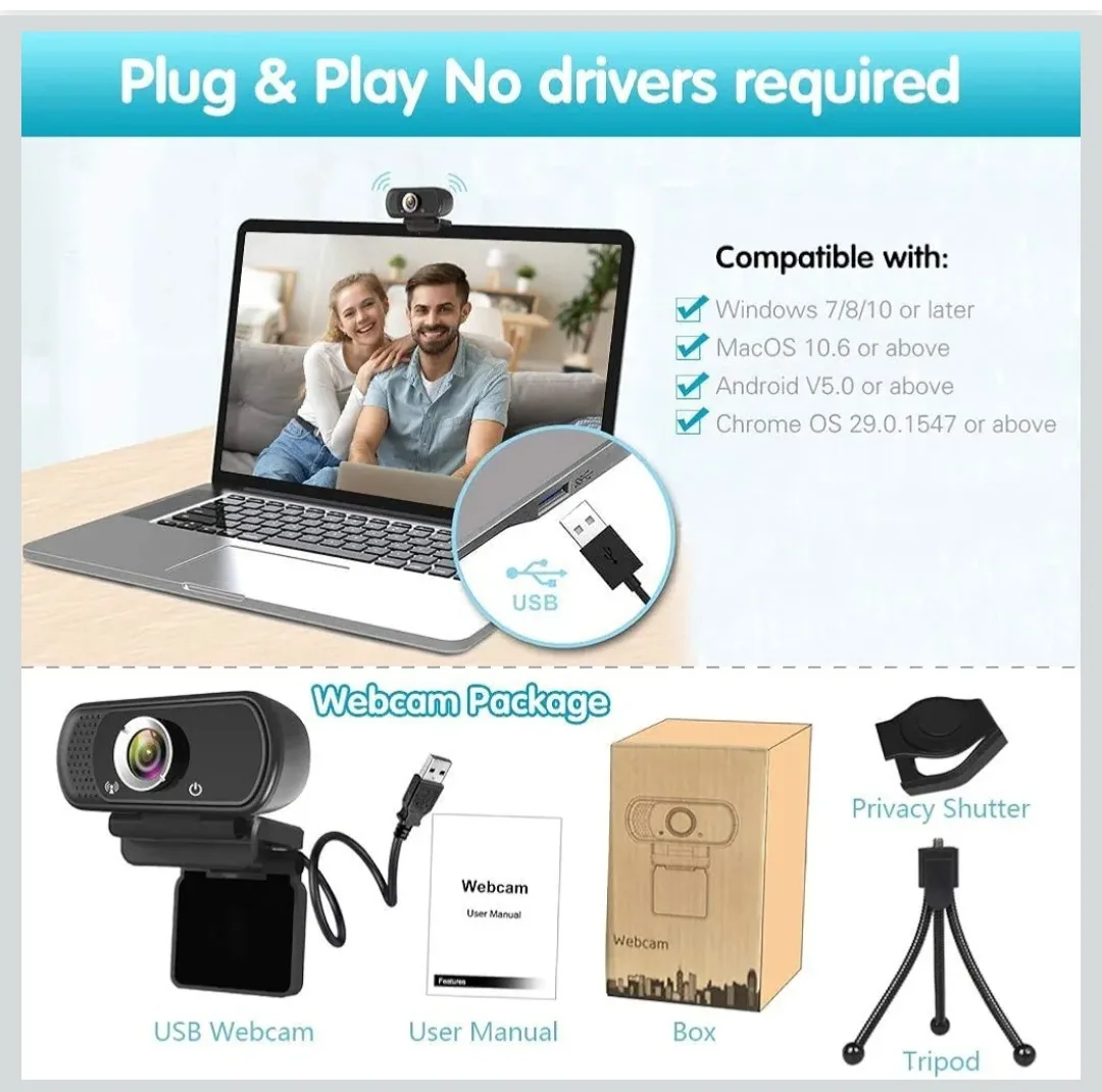 Full HD 1080p Webcam with 110-Degree Wide-Screen View image indicator(7)