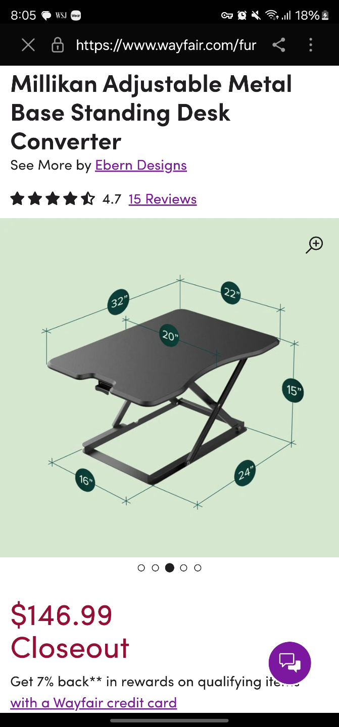 Millikan Adjustable Metal Base Standing Desk Converter - photo 4
