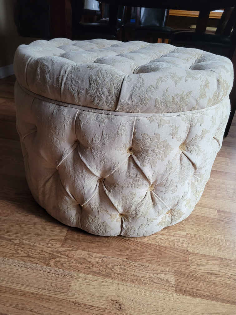 Round Tufted Storage Ottoman