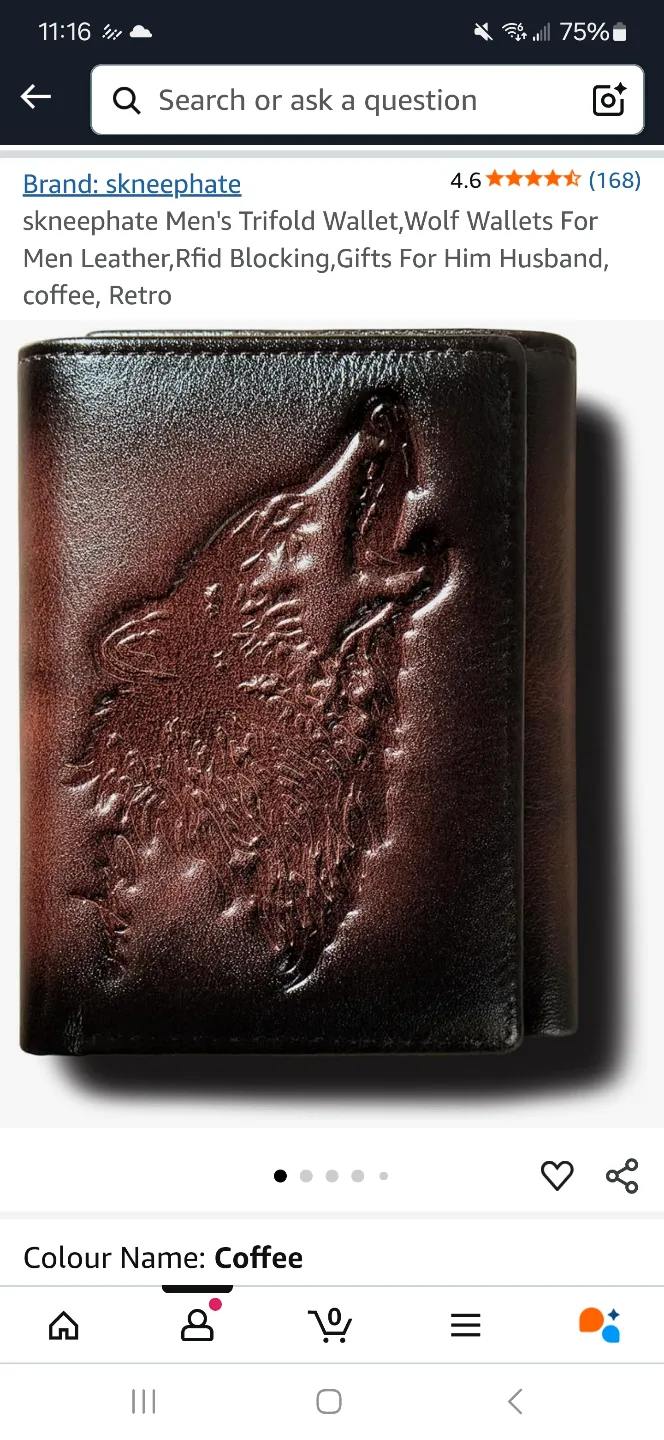 Skneephate Men's trifold wallet image indicator(2)