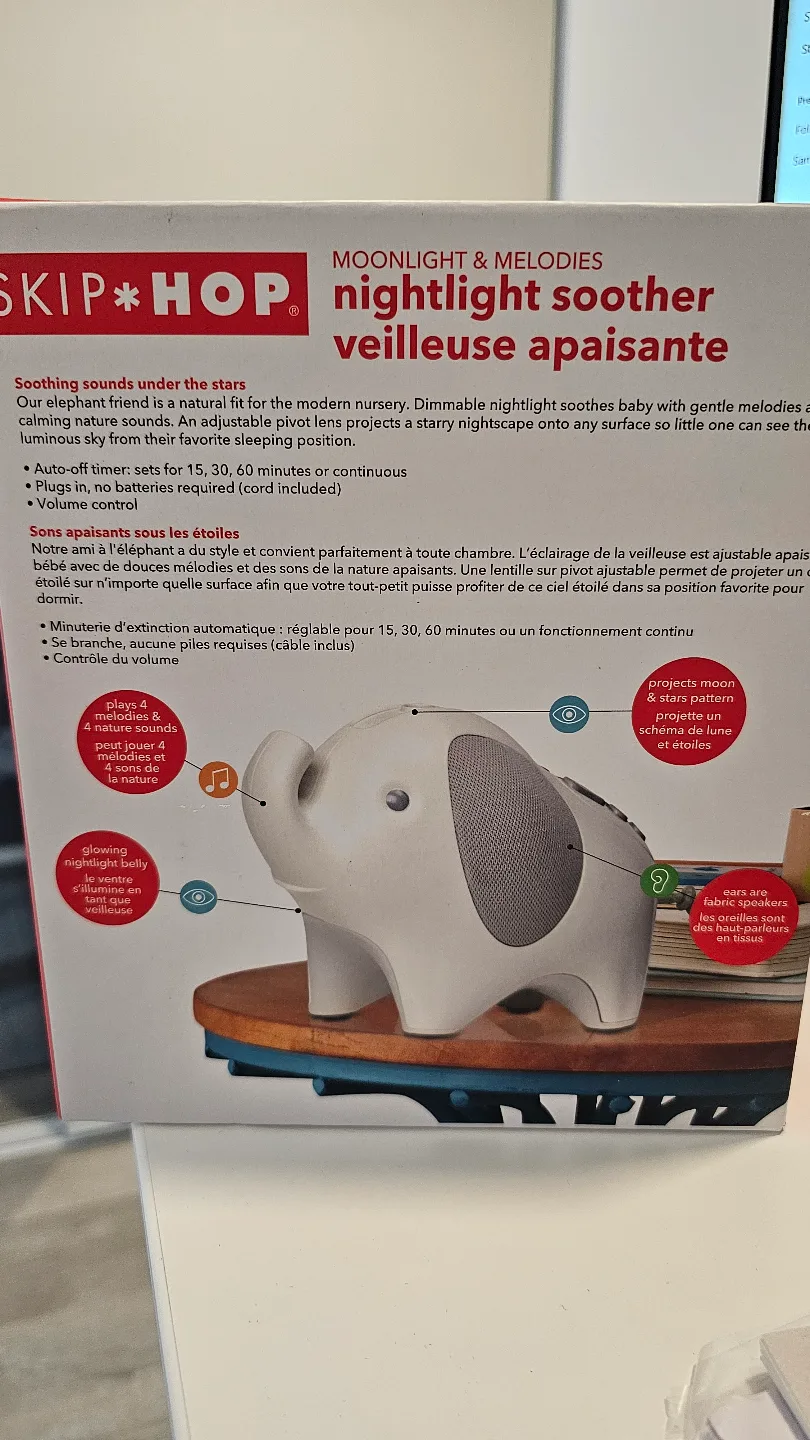 Skip Hop Moonlight & Melodies Nightlight Soother - Elephant image indicator(3)