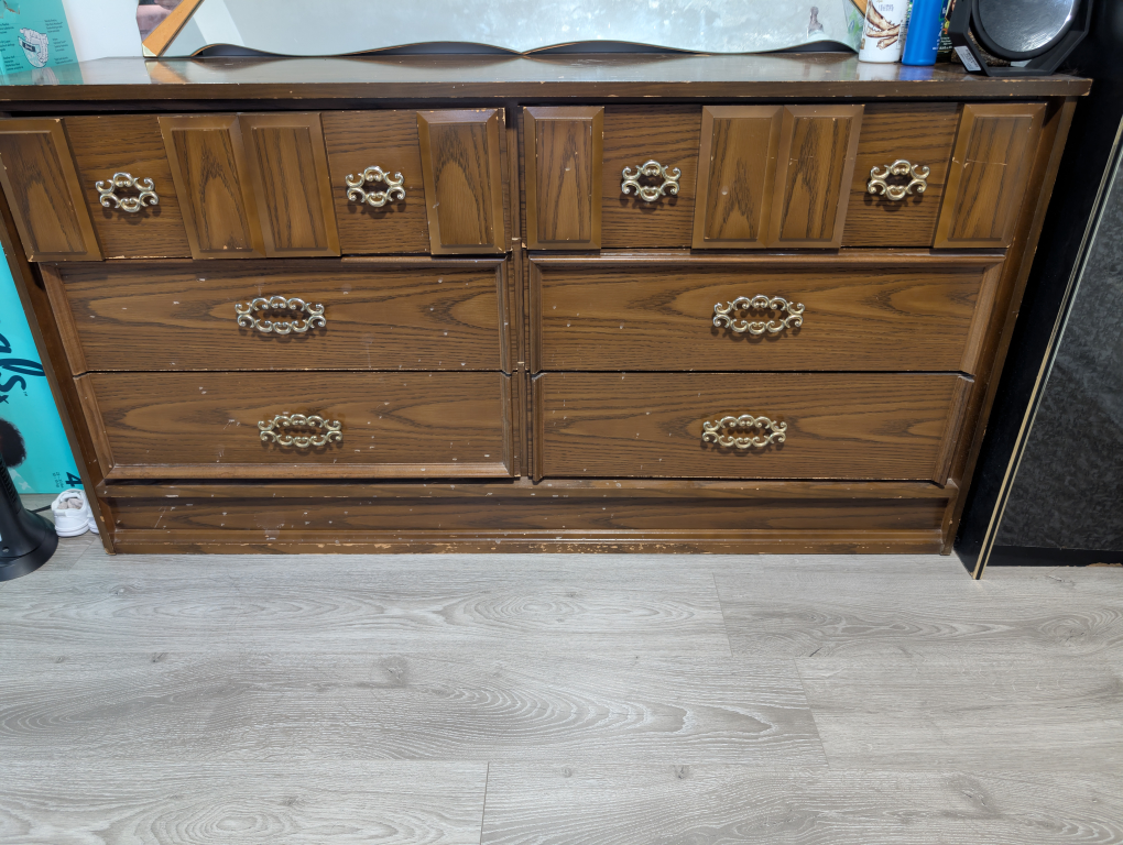 Vintage Wooden Vanity with Mirror - photo 2