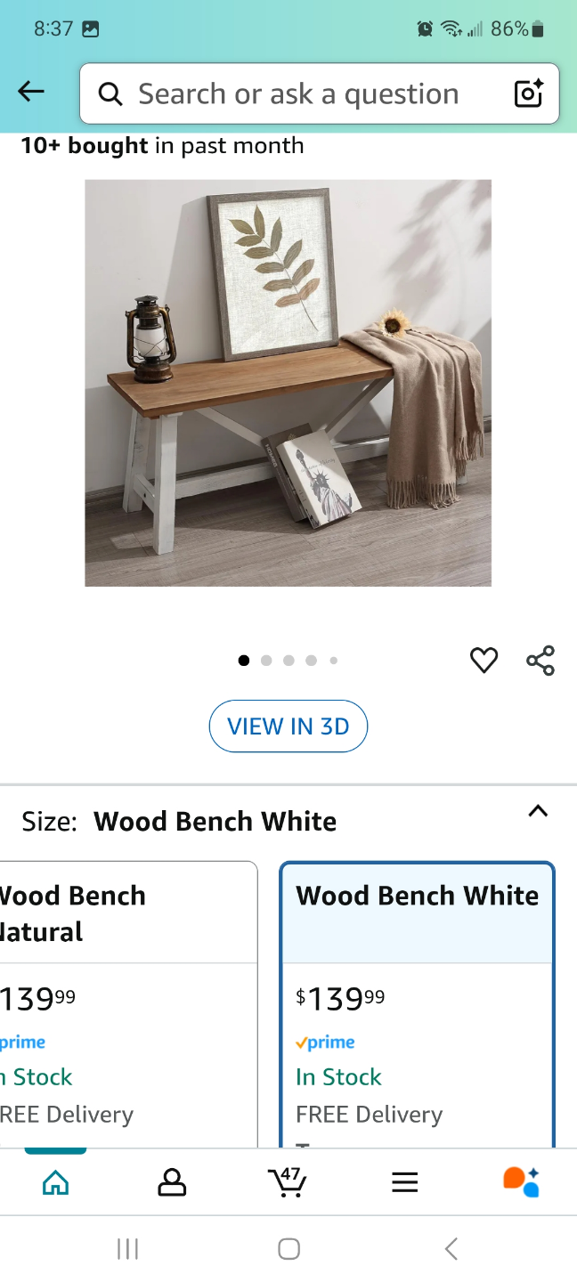WnuTrees 43" Farmhouse Wood Bench - photo 2