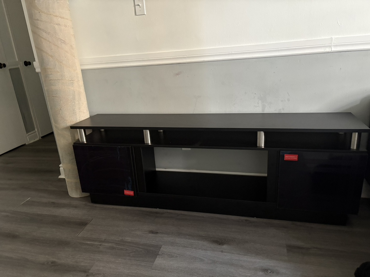 Black TV stand with storage (pickup only)