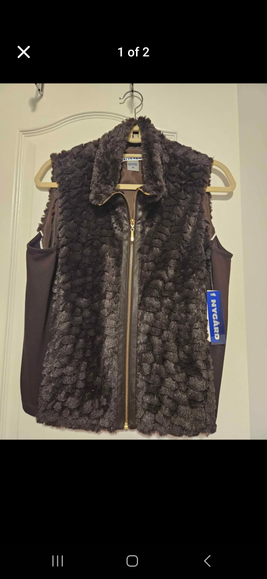 Nygard Women's Brown Faux Fur Vest