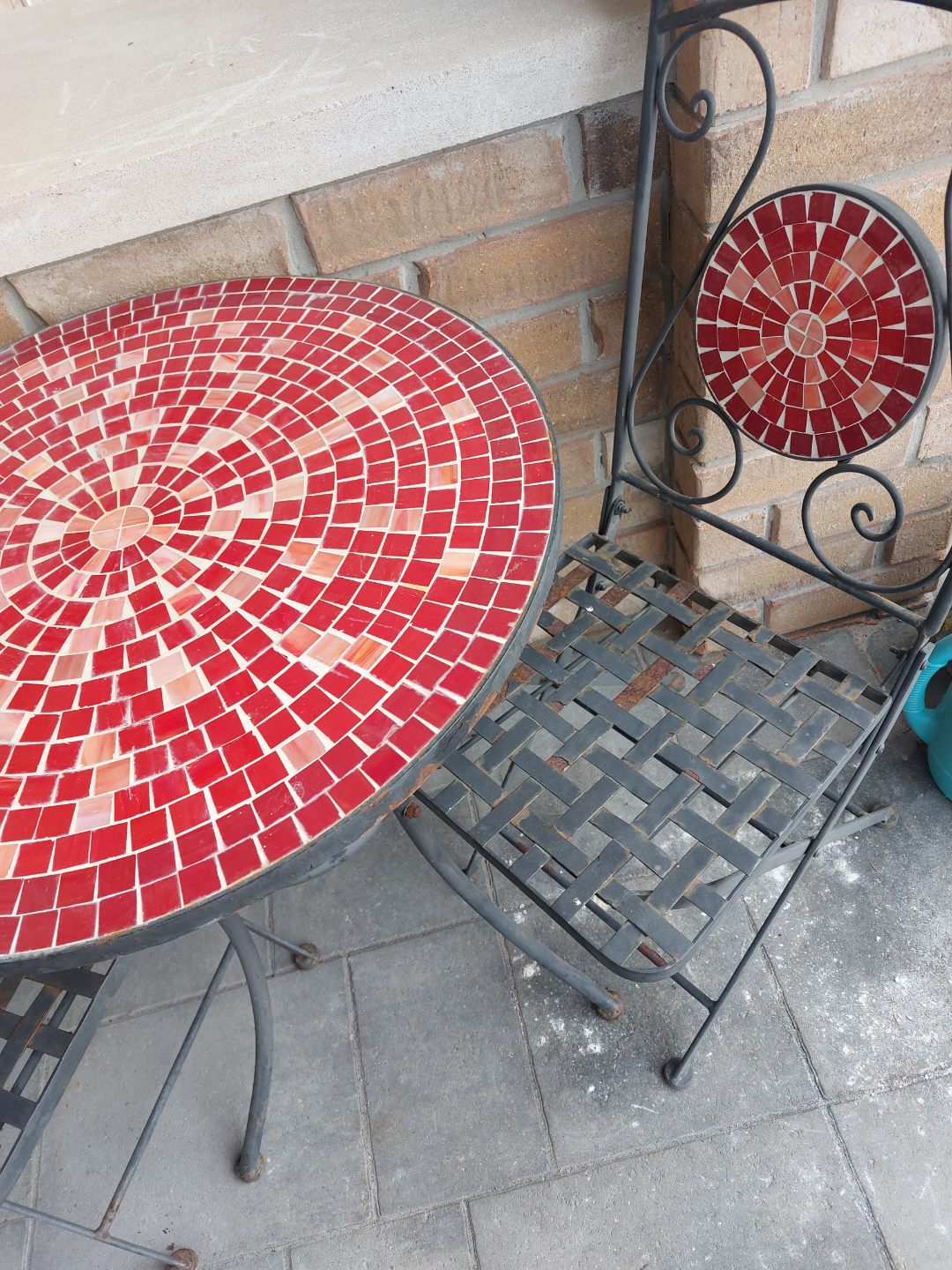 Red Mosaic Patio Set