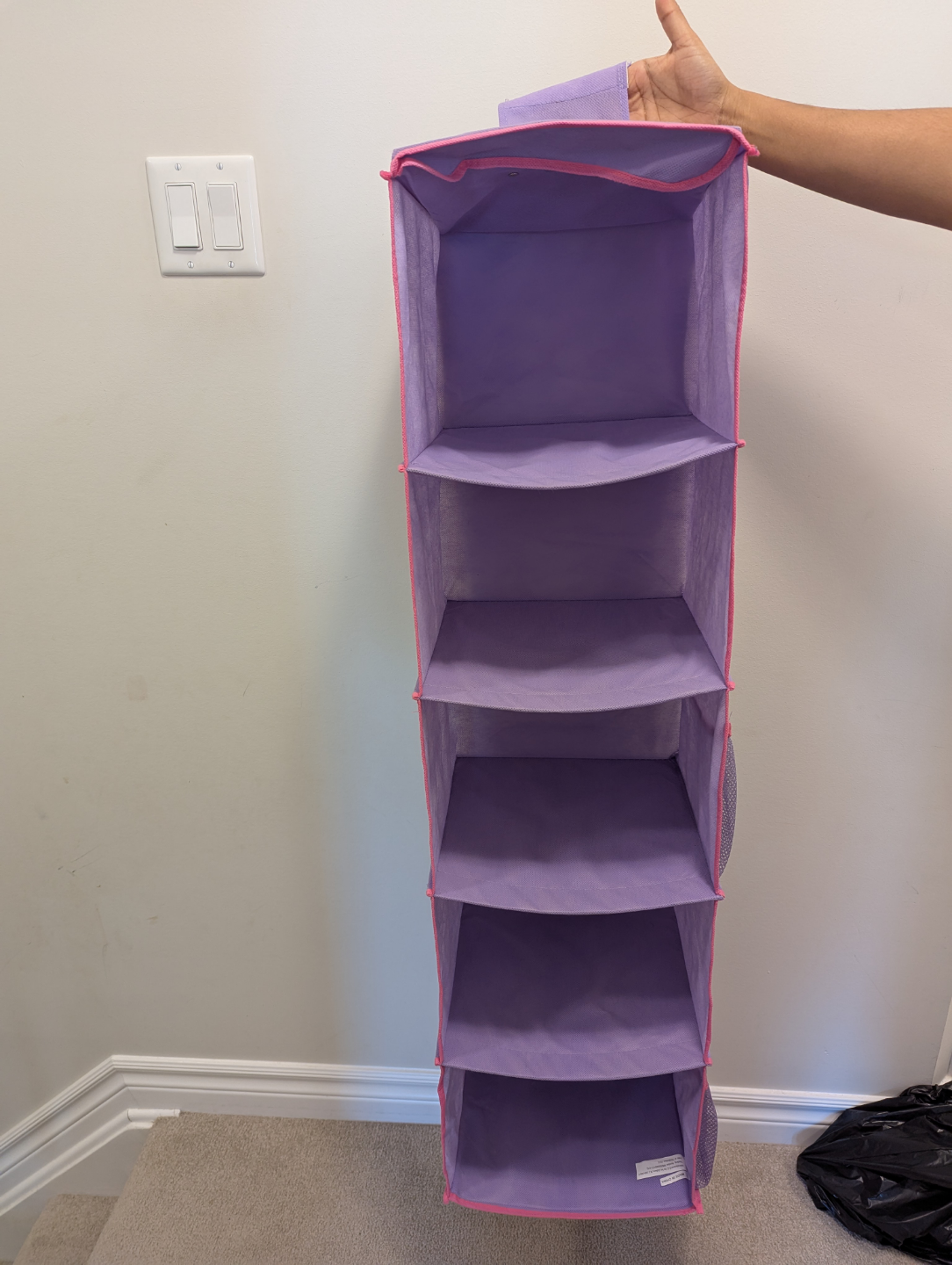 Purple Hanging Closet Organizer with 5 Shelves - photo 2